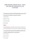 FIRE INSTRUCTOR III FINAL - NFPA&NewLine;1041 2026&sol;2027 QUESTIONS AND&NewLine;ANSWERS