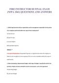 FIRE INSTRUCTOR III FINAL EXAM&NewLine;&lpar;NFPA 1041&rpar; QUESTIONS AND ANSWERS
