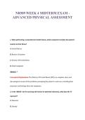 NR509 WEEK 4 MIDTERM EXAM -&NewLine;ADVANCED PHYSICAL ASSESSMENT