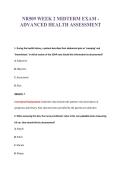 NR509 WEEK 2 MIDTERM EXAM -&NewLine;ADVANCED HEALTH ASSESSMENT