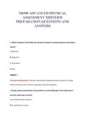 NR509 ADVANCED PHYSICAL&NewLine;ASSESSMENT MIDTERM&NewLine;PREPARATION QUESTIONS AND&NewLine;ANSWERS