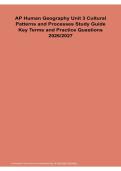 AP Human Geography Unit 3 Cultural Patterns and Processes Study Guide Key Terms and Practice 2026&sol; 2027