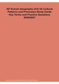 AP Human Geography Unit 3A Cultural Patterns and Processes Study Guide Key Terms and Practice 2026&sol; 2027
