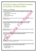 Test Bank for Kaplan and Sadock&rsquo;s Synopsis &NewLine;of Psychiatry 11th Edition Sadock 