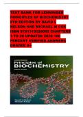TEST BANK FOR LEHNINGER PRINCIPLES OF BIOCHEMISTRY 8TH EDITION BY DAVID L NELSON AND MICHAEL M COX ISBN 9781319228002 CHAPTERS 1 TO 28 UPDATED 2026 100 PERCENT VERIFIED ANSWERS GRADED A&plus;&NewLine; 