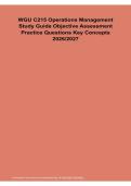 WGU C215 Operations Management Study Guide Objective Assessment Practice Questions Key Concepts 2026&sol; 2027