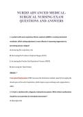 NUR283 ADVANCED MEDICAL-&NewLine;SURGICAL NURSING EXAM&NewLine;QUESTIONS AND ANSWERS