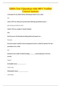 EDDA Test 3 Questions with 100&percnt; Verified&NewLine;Correct Answers
