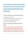 PLTW Introduction to Engineering Design &lpar;IED&rpar; &NewLine;Exam Questions and Correct Answers &lpar;Verified &NewLine;Answers&rpar; Plus Rationale 2027 Q&A&vert; Instant &NewLine;Download Pdf