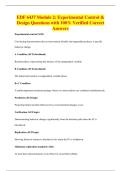 EDF 6437 Module 2&colon; Experimental Control &&NewLine;Design Questions with 100&percnt; Verified Correct&NewLine;Answers