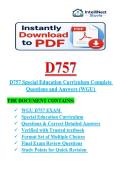 D757 Objective Assessment &ndash; Special Education Curriculum &ndash; 2026 Actual Questions and Answers &lpar;WGU&rpar; 