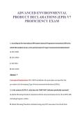 ADVANCED ENVIRONMENTAL&NewLine;PRODUCT DECLARATIONS &lpar;EPD&rpar; V7&NewLine;PROFICIENCY EXAM