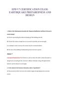 EPD V7 CERTIFICATION EXAM&colon;&NewLine;EARTHQUAKE PREPAREDNESS AND&NewLine;DESIGN