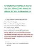 PLTW Digital Electronics &lpar;DE&rpar; Exam Questions &NewLine;and Correct Answers &lpar;Verified Answers&rpar; Plus &NewLine;Rationale 2027 Q&A&vert; Instant Download Pdf 