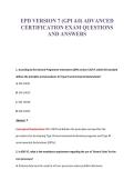 EPD VERSION 7 &lpar;GPI 4&period;0&rpar; ADVANCED&NewLine;CERTIFICATION EXAM QUESTIONS&NewLine;AND ANSWERS