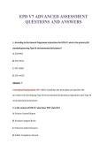 EPD V7 ADVANCED ASSESSMENT&NewLine;QUESTIONS AND ANSWERS
