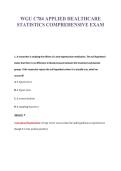 WGU C784 APPLIED HEALTHCARE&NewLine;STATISTICS COMPREHENSIVE EXAM