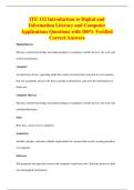 ITE 152 Introduction to Digital and&NewLine;Information Literacy and Computer&NewLine;Applications Questions with 100&percnt; Verified&NewLine;Correct Answers