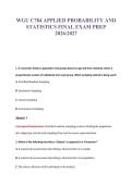 WGU C784 APPLIED PROBABILITY AND&NewLine;STATISTICS FINAL EXAM PREP&NewLine;2026&sol;2027