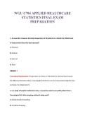 WGU C784 APPLIED HEALTHCARE&NewLine;STATISTICS FINAL EXAM&NewLine;PREPARATION