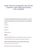 IICRC WRT PROFESSIONAL&NewLine;CERTIFICATION PRACTICE EXAM&NewLine;QUESTIONS AND ANSWERS