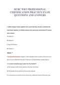 IICRC WRT PROFESSIONAL&NewLine;CERTIFICATION PRACTICE EXAM&NewLine;QUESTIONS AND ANSWERS