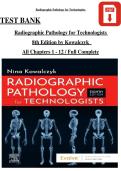 Test Bank for Radiographic Pathology for Technologists&comma; 8th Edition by Kowalczyk &vert; Chapters 1&ndash;12 &vert; Questions & Answers &vert; Complete Exam Prep