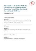 Final Exam &num; 3 NUR 2063 &sol; NUR 2063 &lpar;Newest 2026&sol;2027&rpar; Pathophysiology Rasmussen &sol; Actual Exam Questions &  Correct&comma; Certified Solutions