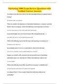 Marketing 3000 Exam Review Questions with&NewLine;Verified Correct Answers