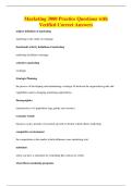 Marketing 3000 Practice Questions with&NewLine;Verified Correct Answers