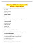 Marketing 3000 Review Questions with&NewLine;Verified Correct Answers