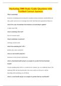 Marketing 3000 Study Guide Questions with&NewLine;Verified Correct Answers
