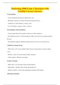 Marketing 3000 Exam 1 Questions with&NewLine;Verified Correct Answers