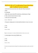 MLPAO MLA&sol;T Certification Exam Questions&NewLine;with Verified Correct Answers