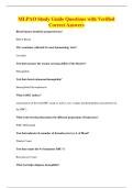 MLPAO Study Guide Questions with Verified&NewLine;Correct Answers