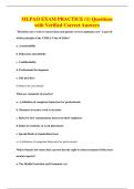 MLPAO EXAM PRACTICE &lpar;1&rpar; Questions&NewLine;with Verified Correct Answers