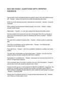 BUS 305 EXAM 1 QUESTIONS WITH VERIFIED ANSWERS