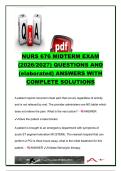 NURS 676 Midterm Exam 2026&sol;2027 &vert; 80 Questions & Elaborated Answers &vert; Cardiology&comma; ENT&comma; GI&comma; Respiratory&comma; Asthma&comma; Skin & Eye Disorders