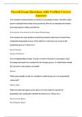 Payroll Exam Questions with Verified Correct&NewLine;Answers