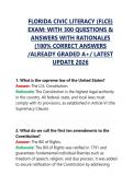 FLORIDA CIVIC LITERACY &lpar;FLCE&rpar; EXAM&colon; WITH 300 QUESTIONS & ANSWERS WITH RATIONALES &lpar;100&percnt; CORRECT ANSWERS &sol;ALREADY GRADED A&plus;&sol; LATEST UPDATE 2026