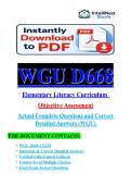 D668 Objective Assessment &ndash; Elementary Literacy Curriculum &ndash; 2026 Actual Questions and Answers &lpar;WGU&rpar;