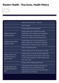 Shadow Health Tina Jones Health History 2026&sol;2027 &vert; Practice Questions&comma; Answers & Nursing Assessment Review