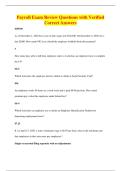 Payroll Exam Review Questions with Verified&NewLine;Correct Answers