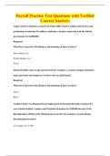 Payroll Practice Test Questions with Verified&NewLine;Correct Answers