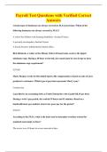 Payroll Test Questions with Verified Correct&NewLine;Answers