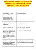 Iowa Casualty Practice Exam &lpar;WEBCE&rpar;&NewLine;Questions and Answers with Verified&NewLine;Solutions &vert; Latest Updated 2026