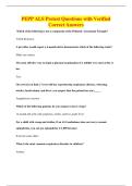 PEPP ALS Pretest Questions with Verified&NewLine;Correct Answers