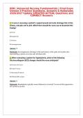 BSN &vert; Advanced Nursing Fundamentals &vert; Final Exam&NewLine;Version 3 Practice Questions&comma; Answers & Rationales&NewLine;2026&sol;2027 Update UPDATED ACTUAL Questions and&NewLine;CORRECT Answers