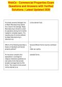 WebCe - Commercial Properties Exam&NewLine;Questions and Answers with Verified&NewLine;Solutions &vert; Latest Updated 2026