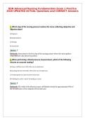 BSN Advanced Nursing Fundamentals Exam 1 Practice&NewLine;2026 UPDATED ACTUAL Questions and CORRECT Answers
